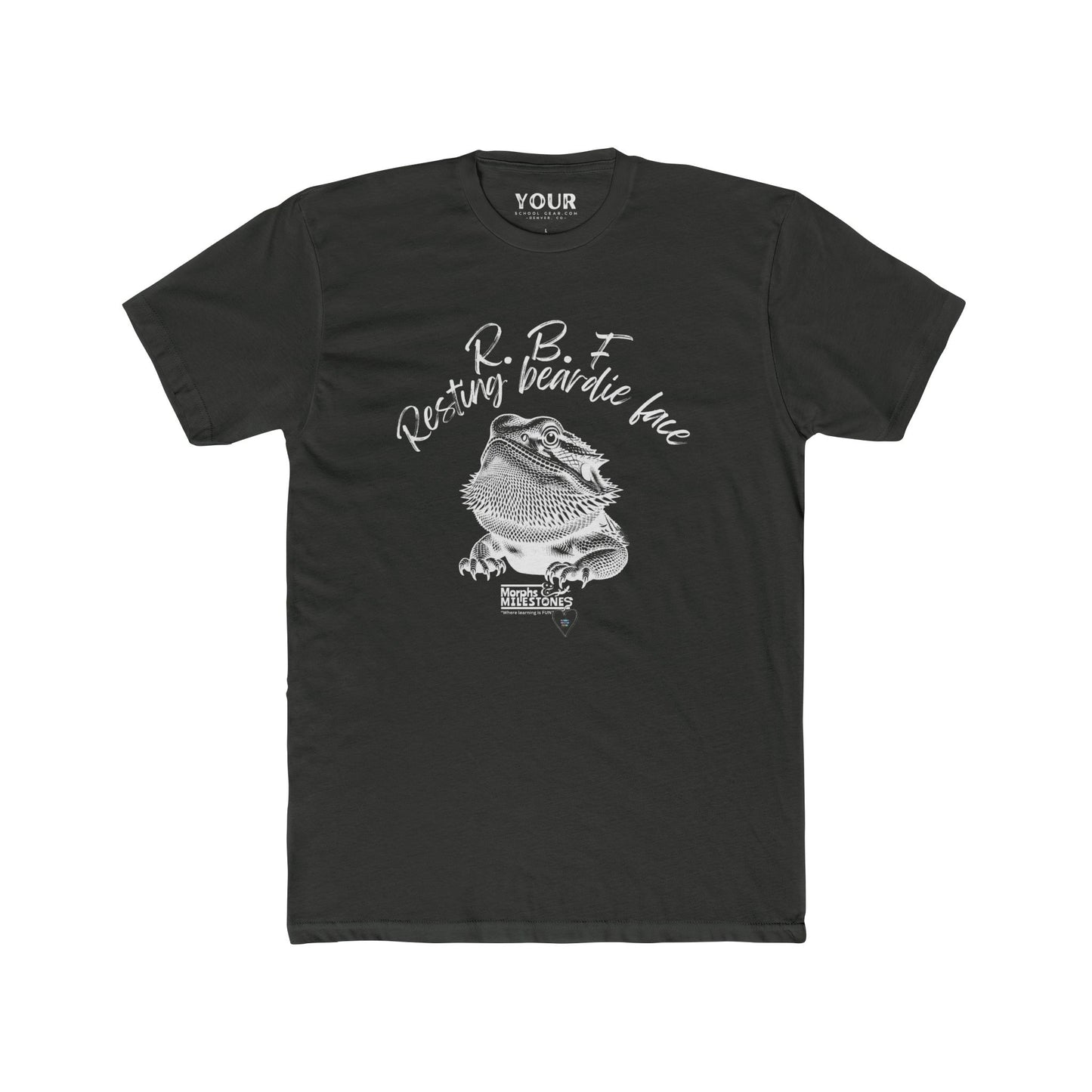 Morphs & Milestones Tee - Resting Beardie Face - Unisex Cotton Crew Tee