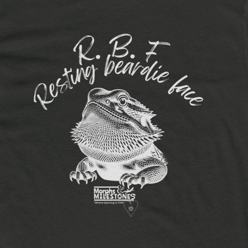 Morphs & Milestones Tee - Resting Beardie Face - Unisex Cotton Crew Tee