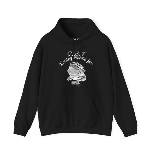 Morphs & Milestones Tee - Resting Beardie Face - Unisex Heavy Blend™ Hooded Sweatshirt