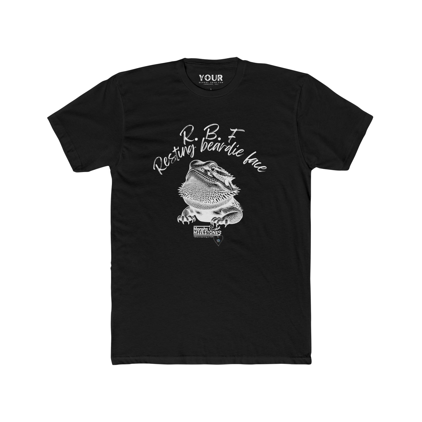 Morphs & Milestones Tee - Resting Beardie Face - Unisex Cotton Crew Tee