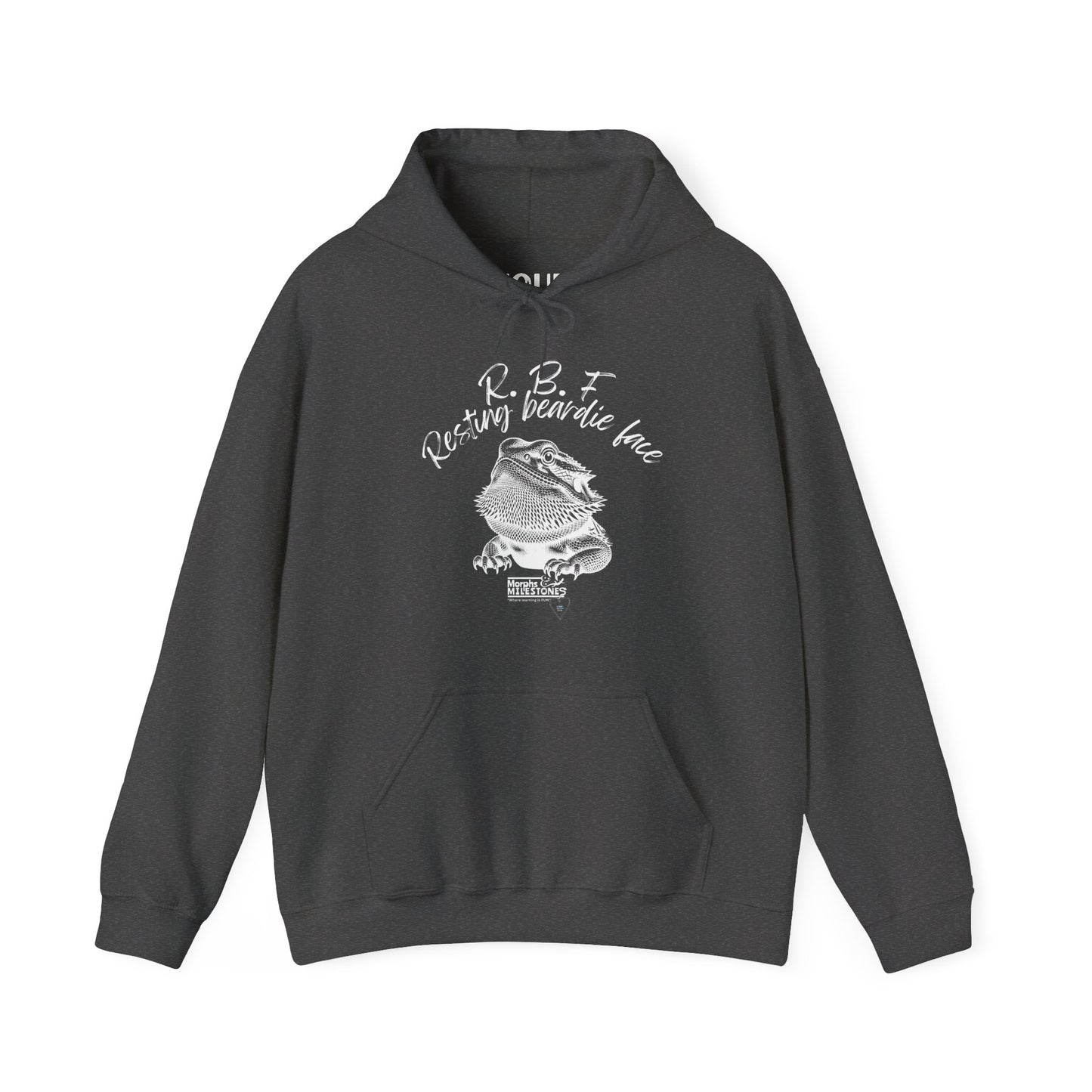 Morphs & Milestones Tee - Resting Beardie Face - Unisex Heavy Blend™ Hooded Sweatshirt