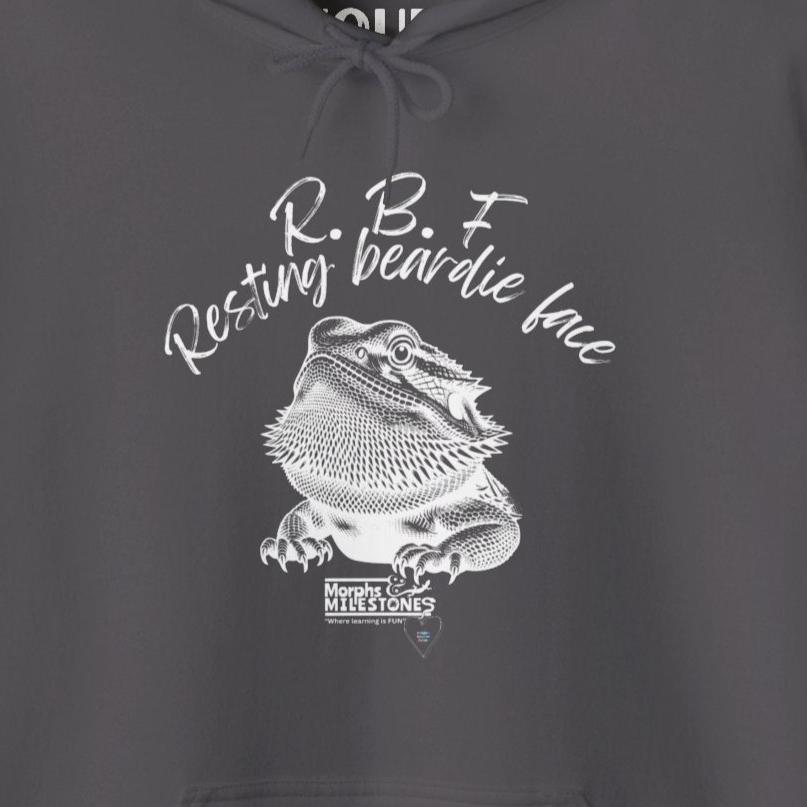 Morphs & Milestones Tee - Resting Beardie Face - Unisex Heavy Blend™ Hooded Sweatshirt